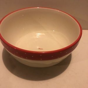 Rae Dunn Polka Dot Bowl Dash Red White Mixing